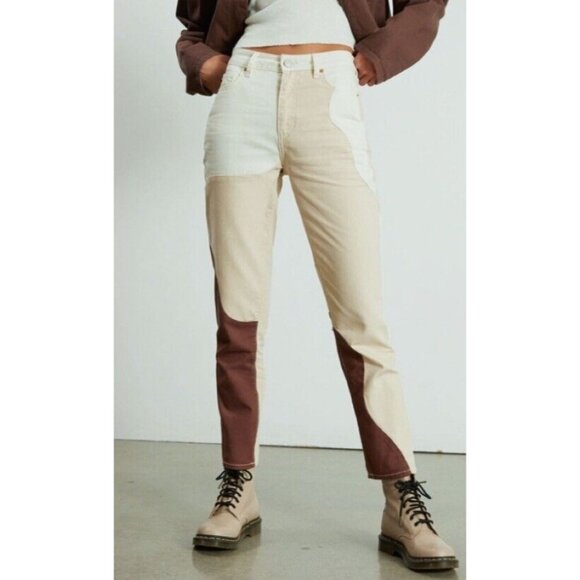 Colorblock Pacsun Patchwork High-Waisted Jeans For Women 24" - Picture 1 of 13